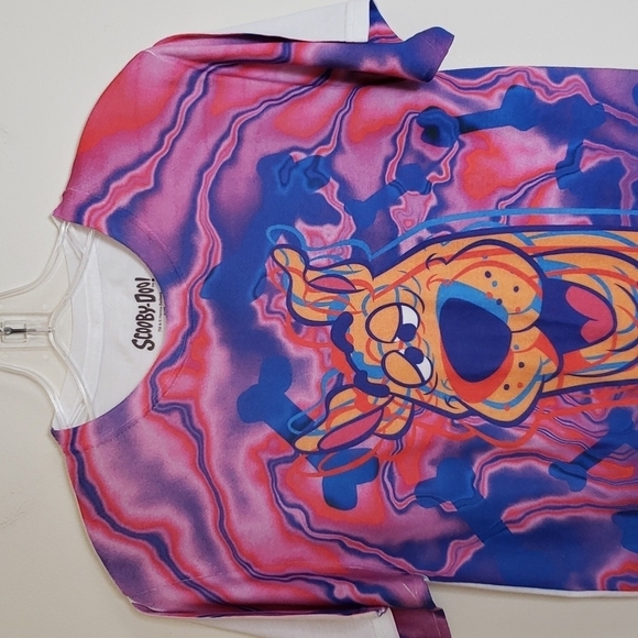 Scooby Doo dizzy tee shirt, hippie, pink purple, 420 women's size small. - Picture 2 of 5
